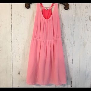 Madewell pink silk racerback dress size 2